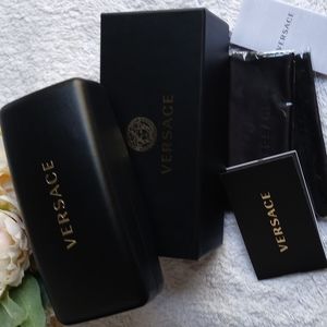Versace Sunglass Case with box and two cloths